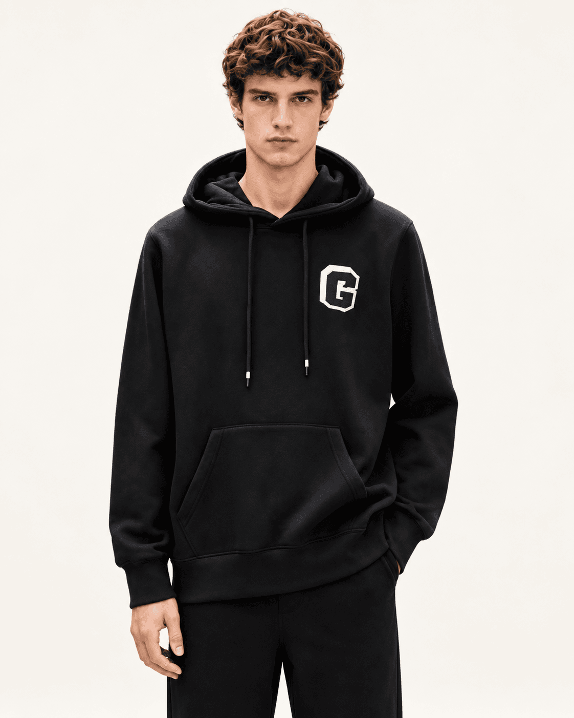 ITENO Pullover Hoodie — M-122A — Front · Black